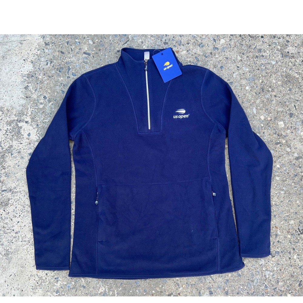Peter Millar US Open Navy Blue Micro Fleece Quarter Zip Pullover Womens Small